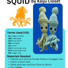 Crochet Pattern - Amigurumi Squid
